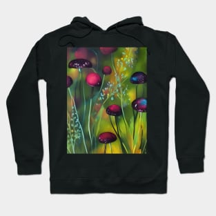 Watercolour Ruby Mushrooms Hoodie